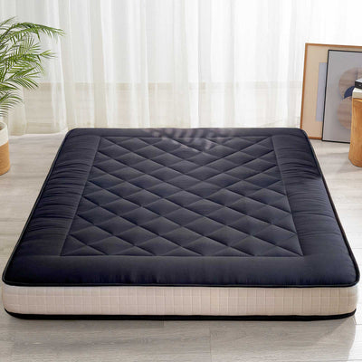 MAXYOYO 6" Extra Thick Japanese Futon Mattress, Stylish Diamond Quilting Floor Bed For Bedroom, Black