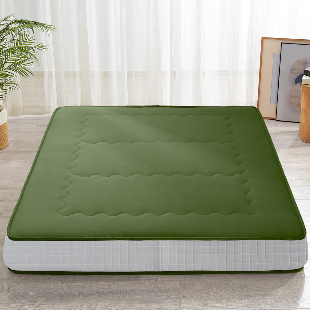 Twin Size Futon Cover – Japanese Mattress Slipcover, Tatami Green, Washable Zipper