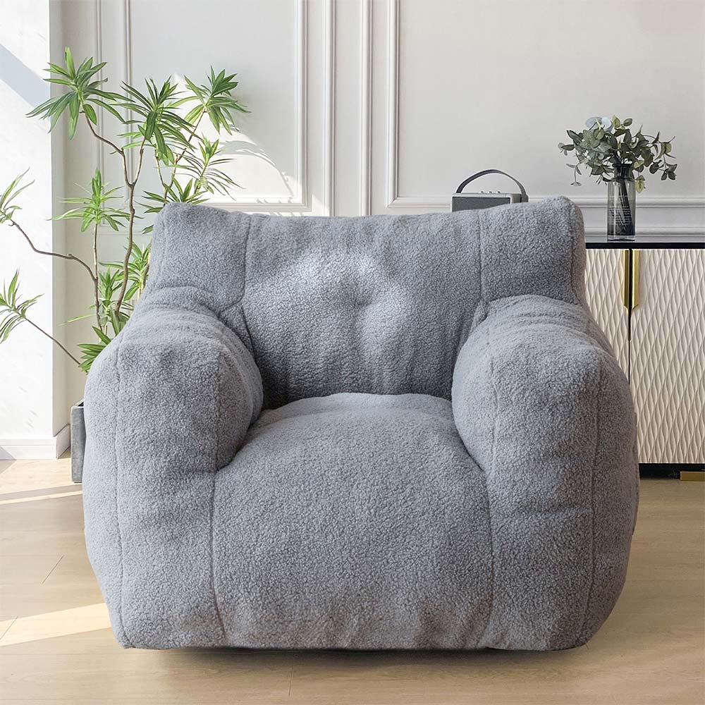 MAXYOYO Sherpa Bean Bag Chair, Living Room Lazy Bean Bag Chair for