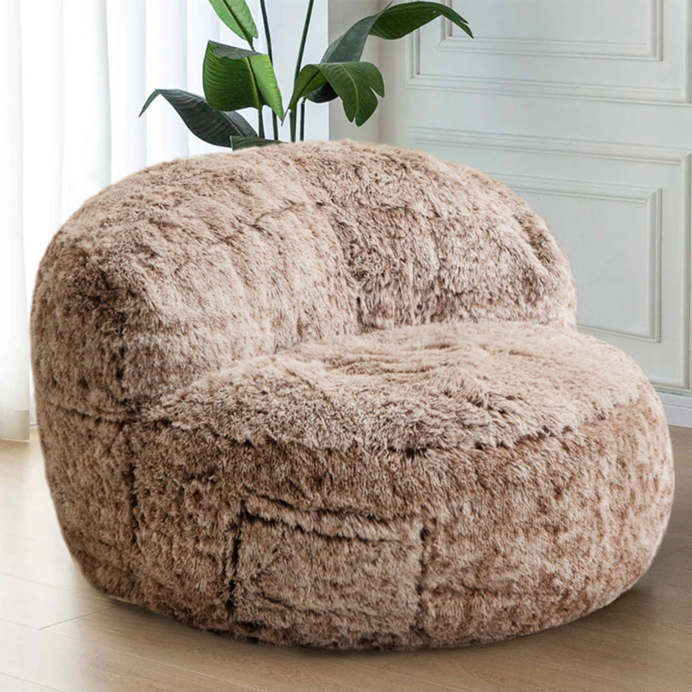 MAXYOYO Giant Bean Bag Chair, Faux Fur Bean Bag Couch for Adults, Accent Chair with Pocket, Plush Coffee