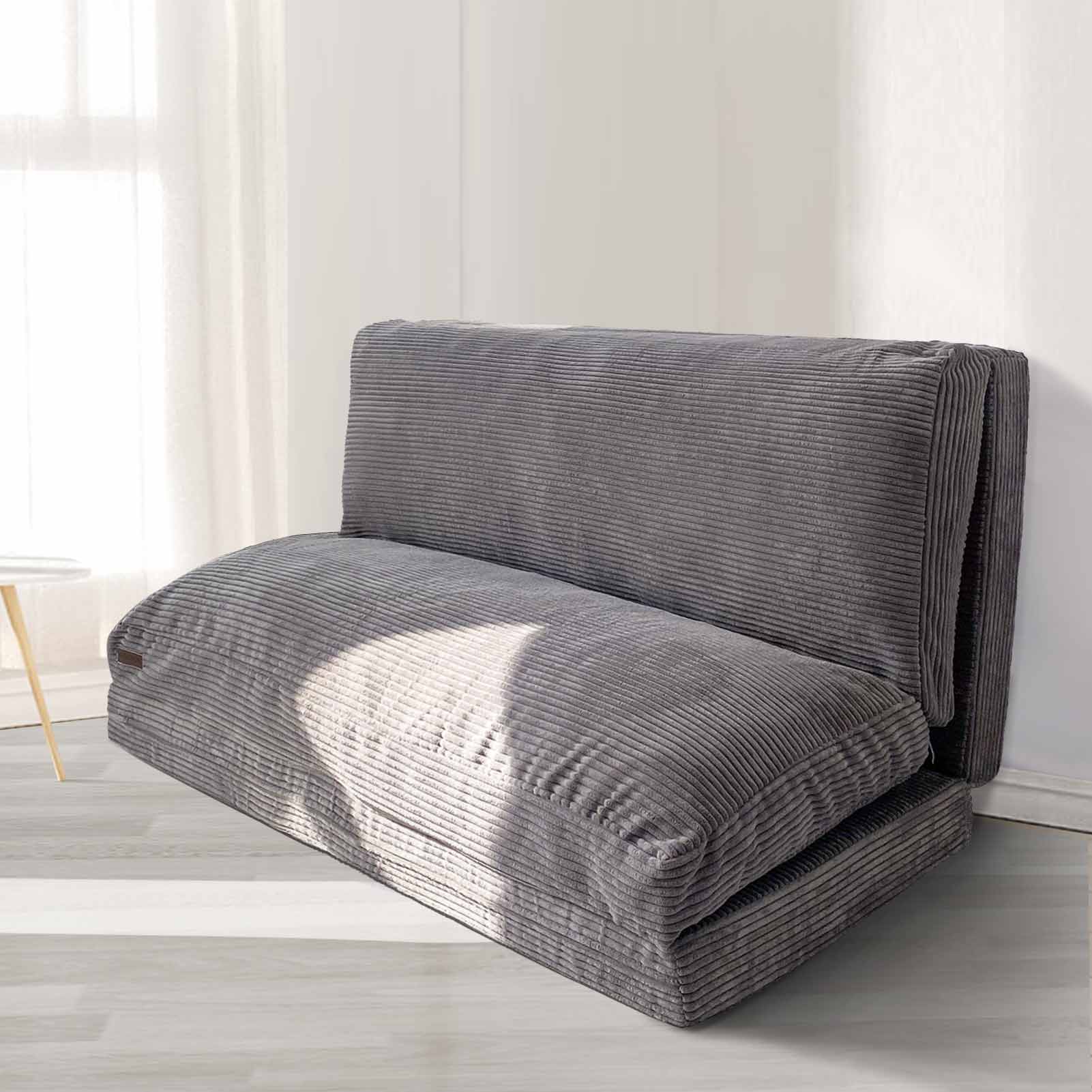 MAXYOYO Grey Folding Sofa Bed with Corduroy Washable Cover Maxyoyo