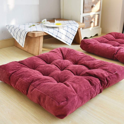 MAXYOYO Floor Pillow, Square Meditation Seat Cushion, Wine, 22x22 Inch