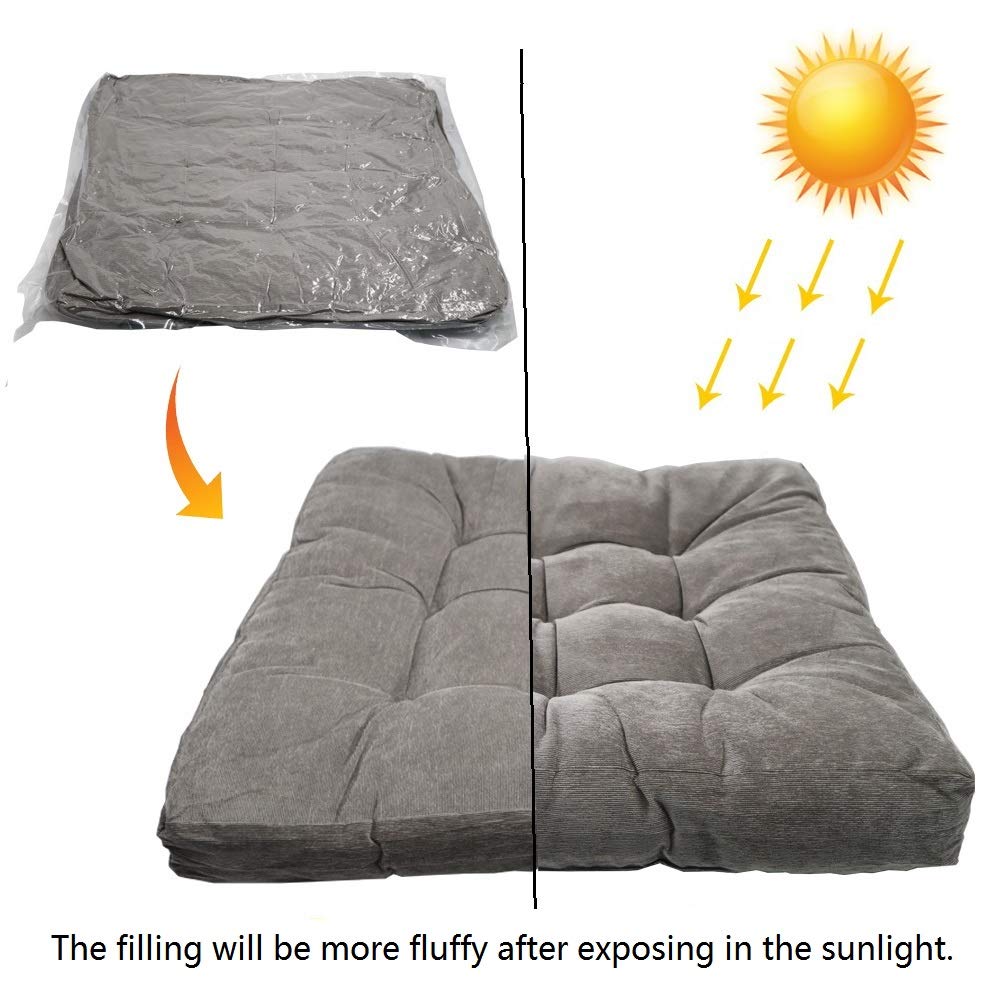 MAXYOYO Floor Pillow, Square Meditation Seat Cushion, Coffee, 22x22 Inch