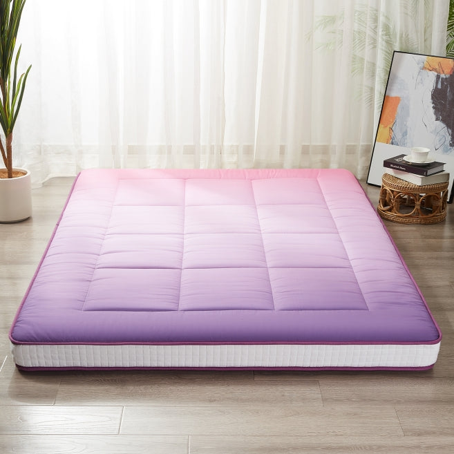 MAXYOYO 6" Extra Thick Floor Futon Mattress, Square Quilted, Gradient Purple