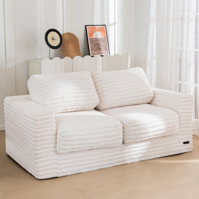 MAXYOYO Giant Bean Bag Chair for Adults, Upholstered Floor Sofa with Pillows and Armrests, Large Bean Bag Sofa Plush Chair Bean Bag Couch for Bedroom Living Room