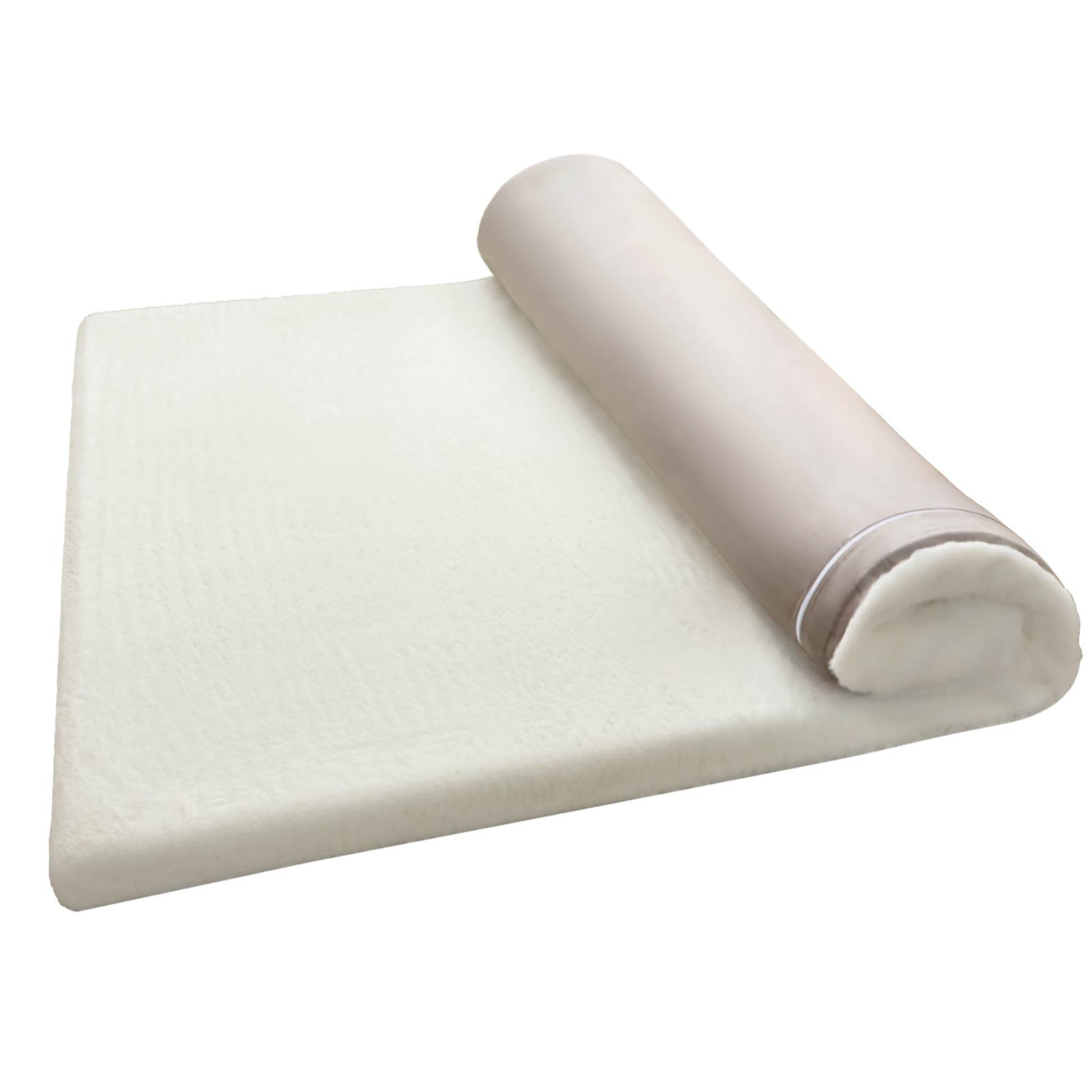 MAXYOYO Faux Fur Mattress Topper Removable Futon Mattress, Fluffy Futon Mattress for lounging, napping, or sleeping (Cream)