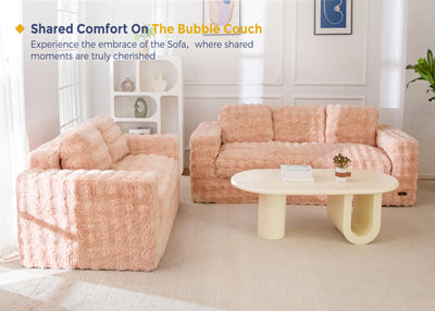 MAXYOYO 3 Seater Sofa for Living Room, Tufted Boneless Couch Bubbled Sofa Couch, Comfy Bean Bag Chair for Bedroom Apartment, No Assembly Needed