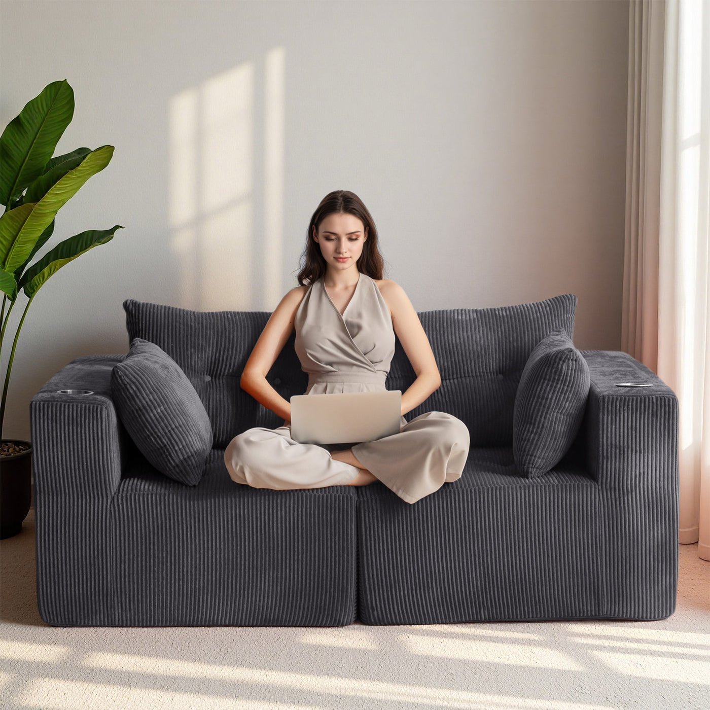 Modular Sectional Sofa Couch #color_grey