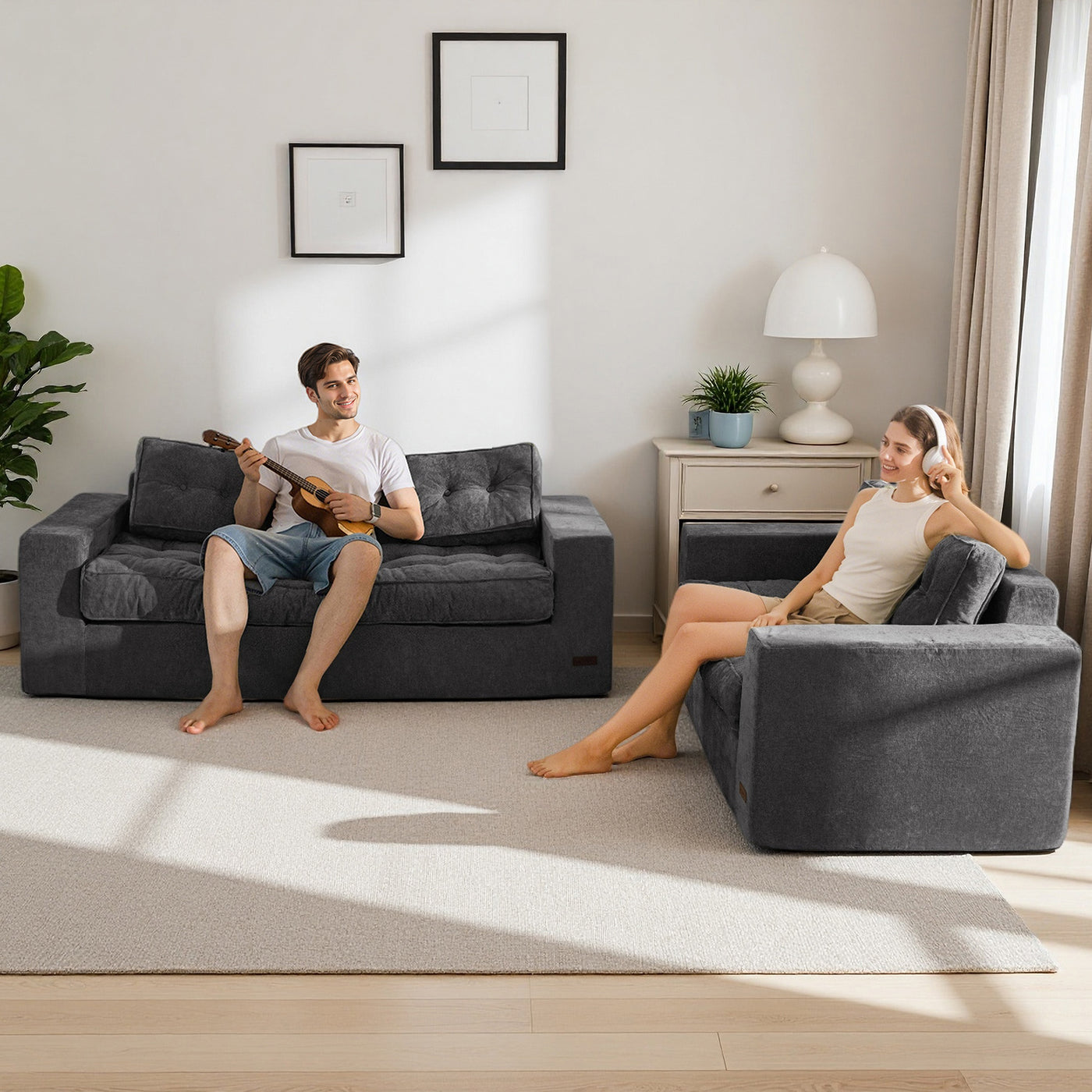 loveseat floor sofa#color_dark-grey