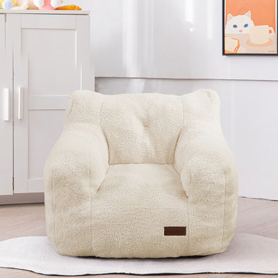 MAXYOYO Kids Sherpa Bean Bag Chair, Teddy Lazy Sofa for Girls and Boys,  Beige