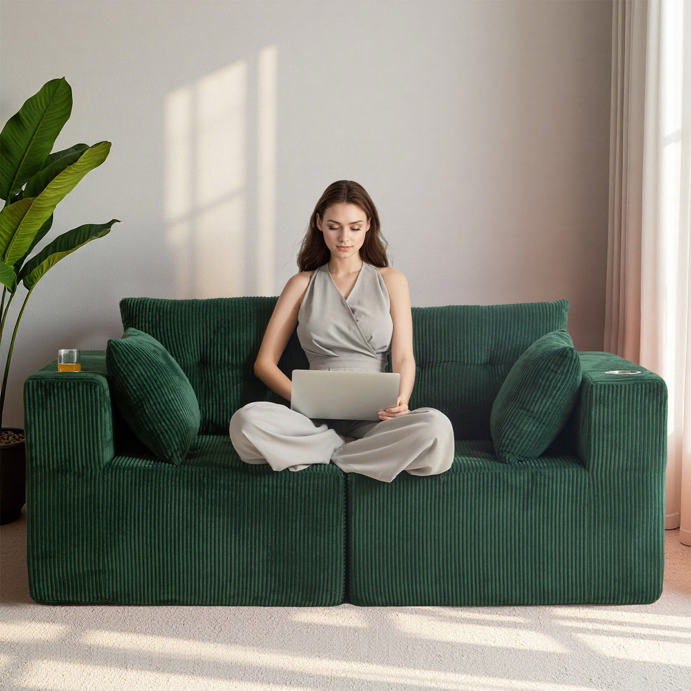 Modular Sectional Sofa Couch #color_green