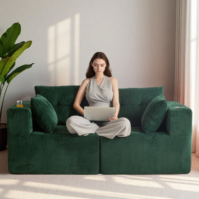 Modular Sectional Sofa Couch #color_green