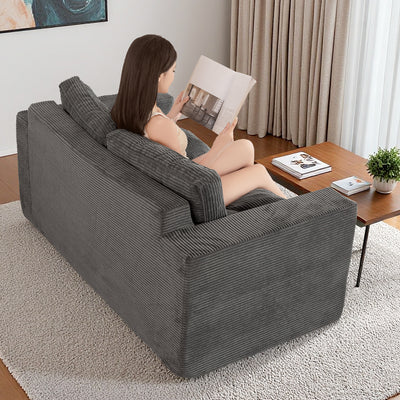 MAXYOYO Bean Bag Chair for Adults, Floor Sofa with Armrests, Loveseat Boneless Couch with Tufted Cushion & Backrest, Sofa in A Box, Large Bean Bag Couch for Bedroom Living Room,