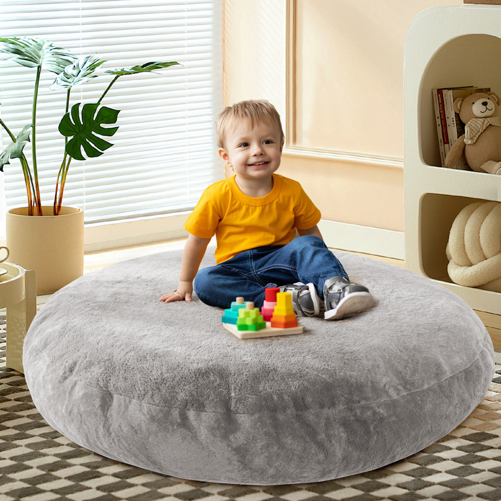 MAXYOYO 2-in-1 Kids Bean Bag with Floor Pillow Inside (Grey)