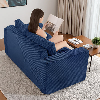 MAXYOYO Bean Bag Chair for Adults, Upholstered Floor Sofa with Armrests, Loveseat Boneless Couch with Tufted Cushion, Sofa in A Box, Large Bean Bag Couch for Bedroom Living Room,