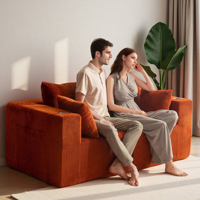 Modular Sectional Sofa Couch #color_orange