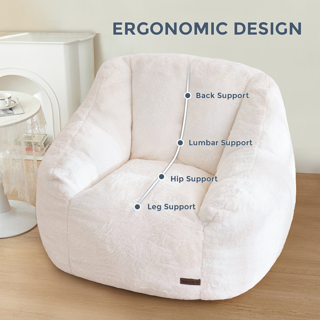 MAXYOYO Oversized Bean Bag Couch with High Backrest (Beige) – Maxyoyo