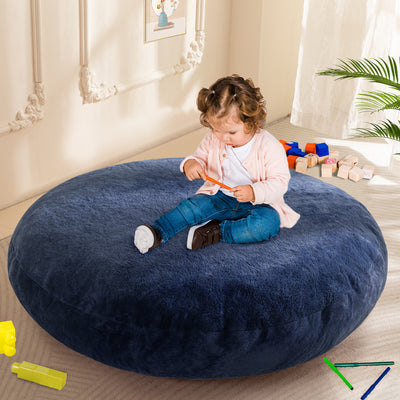 MAXYOYO 2-in-1 Kids Bean Bag Bed, Convertible Kids Bean Bag Chair to Bed, Floor Cushion (Blue)