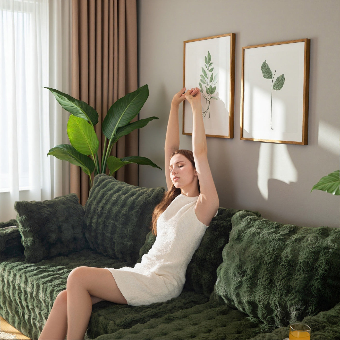 MAXYOYO Bubble 104" Modular Sectional Couch with L-Shape Chaise, Modern Boneless Couch for Living Room, Sofa in A Box