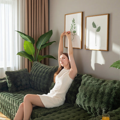 MAXYOYO Bubble 104" Modular Sectional Couch with L-Shape Chaise, Modern Boneless Couch for Living Room, Sofa in A Box