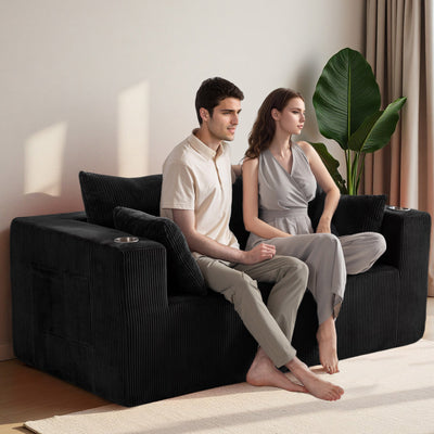 Modular Sectional Sofa Couch #color_black