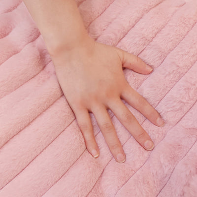 MAXYOYO Body Pillow - Ultra Striped Faux Fur Long Bed Pillows for Sleeping (20 x 54 Inch, Pink)