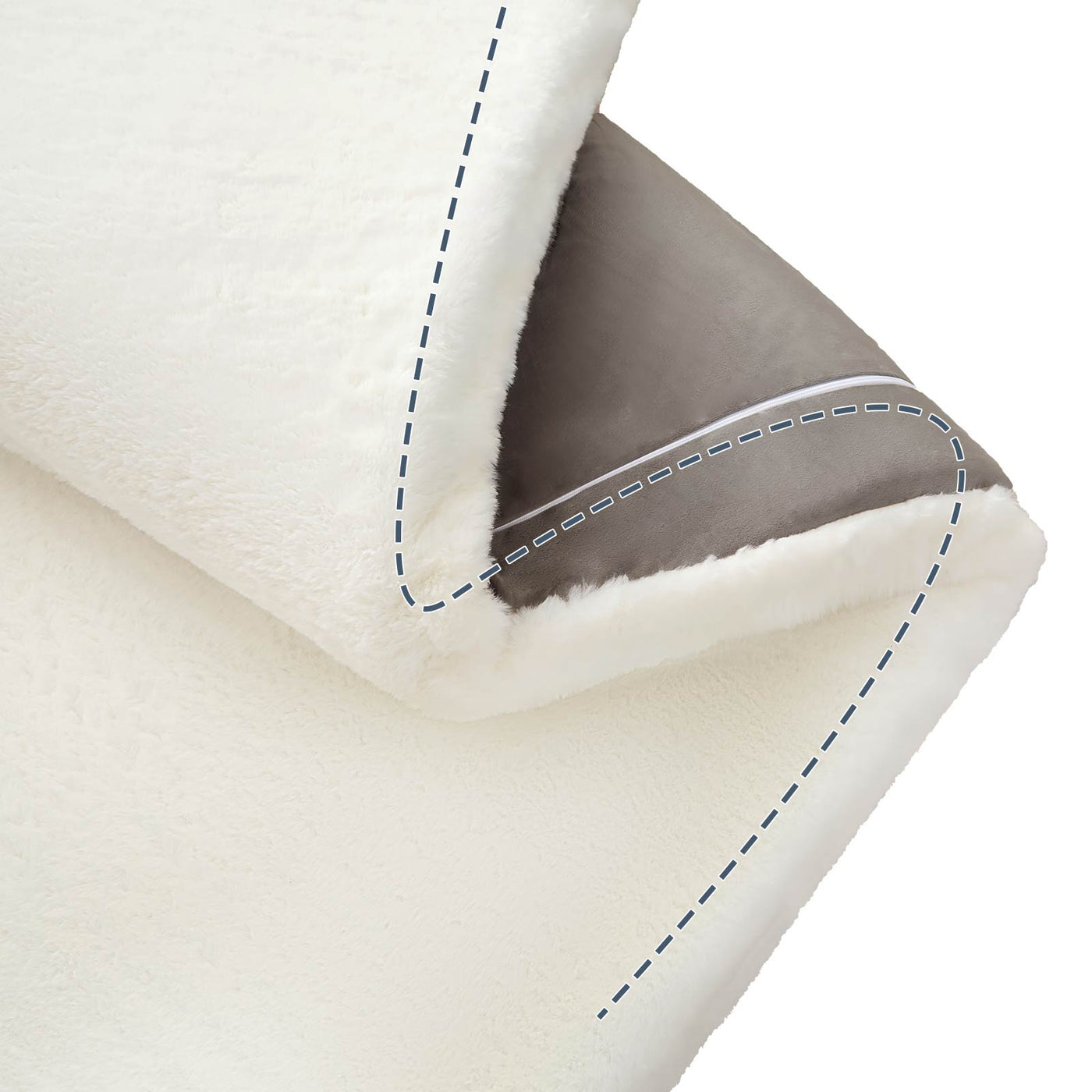 MAXYOYO Faux Fur Mattress Topper Removable Futon Mattress, Fluffy Futon Mattress for lounging, napping, or sleeping (Cream)