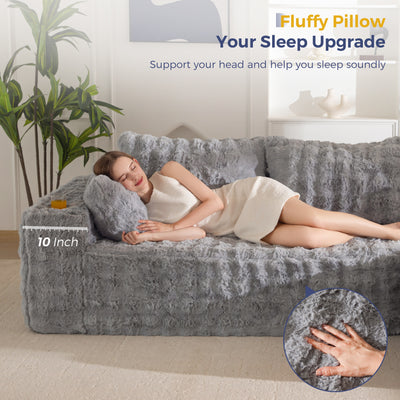 MAXYOYO 104" Modular Sectional Couch with L-Shape Chaise, Modern Boneless Couch for Living Room, Sofa in A Box, Oversized Sofa Sleeper with Deep Seat, No Assembly Required, Grey