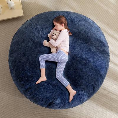 MAXYOYO 2-in-1 Kids Bean Bag Bed, Convertible Kids Bean Bag Chair to Bed, Floor Cushion (Blue)