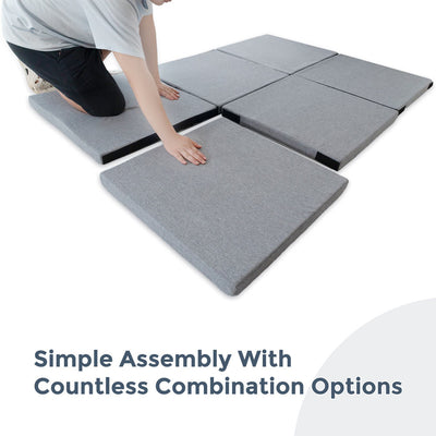 MAXYOYO Kids Play Mat, Thick & Multipurpose Floor Mat for Kids Playroom, Grey