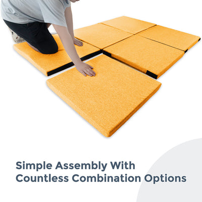 MAXYOYO Kids Play Mat, Thick & Transformable Floor Mat for Kids Playroom, Yellow