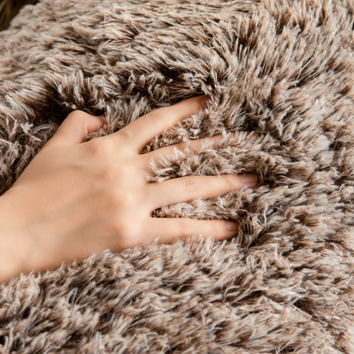 MAXYOYO Body Pillow, Ultra Luxury Faux Fur Body Pillow with Memory Foam & Washable Cover, (20x54 inch, Coffee)