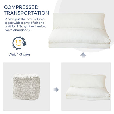 MAXYOYO Bean Bag Folding Sofa Bed, Velvet Floor Sofa with Washable Cover for Adults, Cream White
