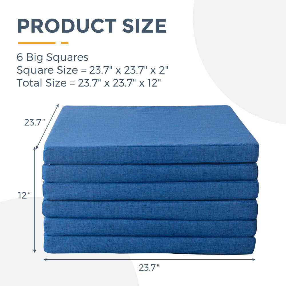 MAXYOYO Kids Play Mat, Thick & Convertible Floor Mat for Kids Playroom, Blue