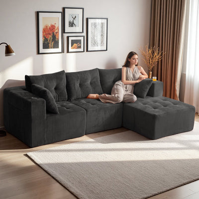 L Shaped Modular Sofa #color_grey