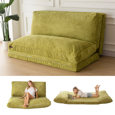 MAXYOYO Bean Bag Sofa Bed - Corduroy Floor Sofa, Washable, Green