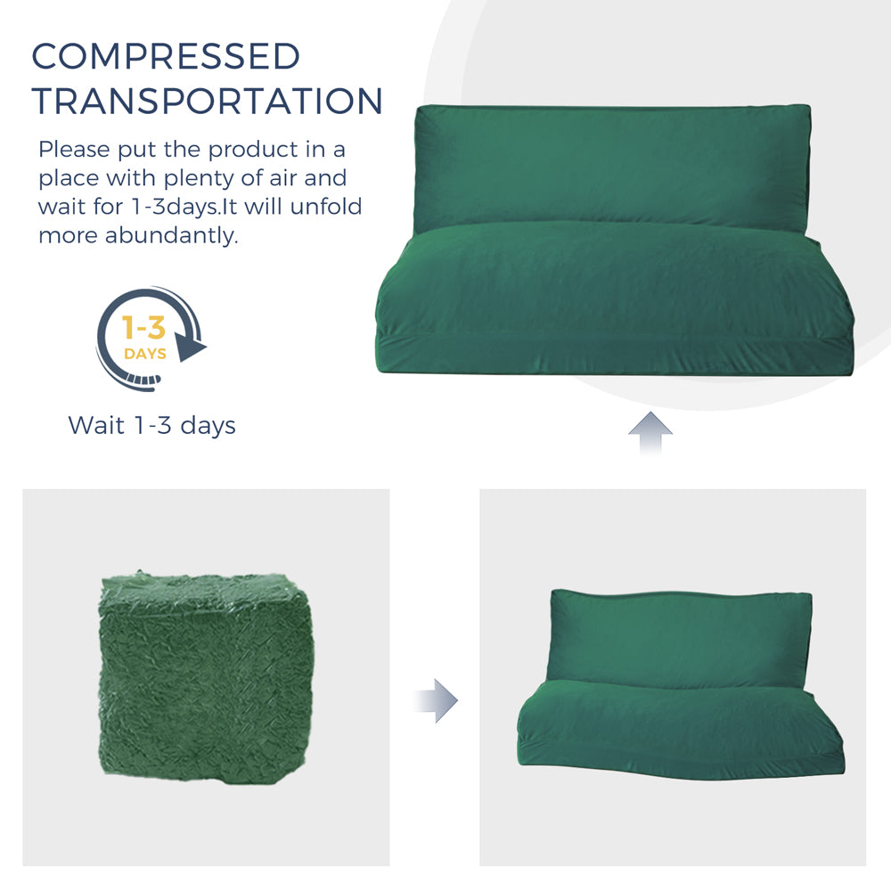 MAXYOYO Bean Bag Folding Sofa Bed, Velvet Floor Sofa with Washable Cover for Adults, Green