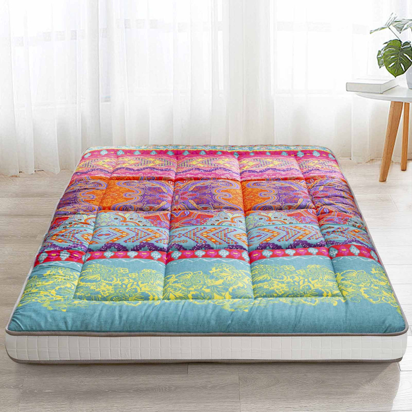 MAXYOYO Bohemian Retro Japanese Floor Mattress, Portable Roll up Camping Mattress