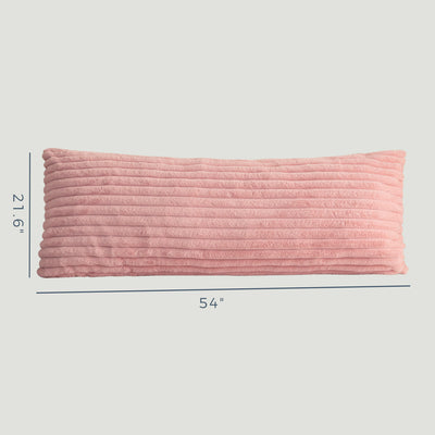 MAXYOYO Body Pillow - Ultra Striped Faux Fur Long Bed Pillows for Sleeping (20 x 54 Inch, Pink)