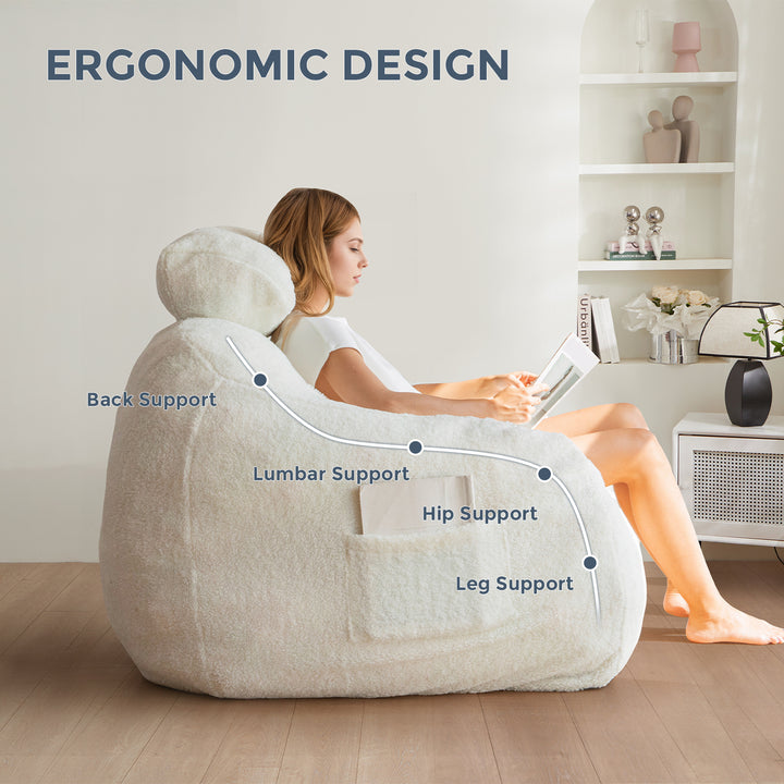 Bag Chair Bean Bag Back Support Pillow Crescent Backrest – Moon Pod