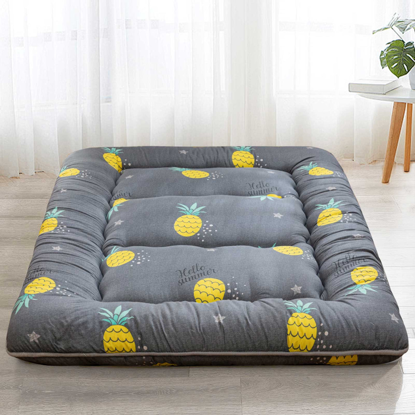 MAXYOYO Floor Mattress, Ultra -Thick Grey Pineapple Futon Mattress