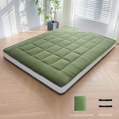 MAXYOYO 6" Extra Thick Japanese Futon Mattress with Rectangle Quilted, Stylish Floor Bed For Family, Green