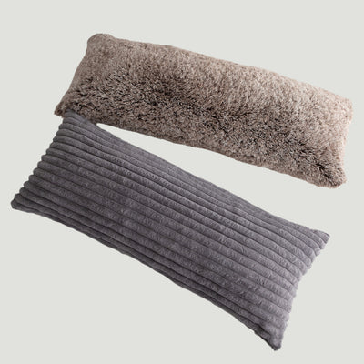 MAXYOYO Body Pillow, Ultra Striped Faux Fur Full Large Body Pillows Insert for Adults (20x54 inch, Grey)