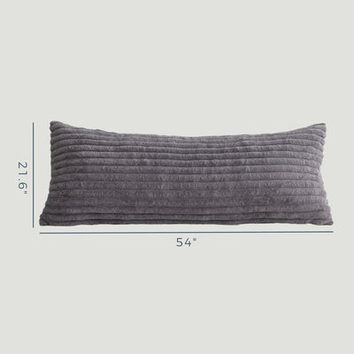 MAXYOYO Body Pillow, Ultra Striped Faux Fur Full Large Body Pillows Insert for Adults (20x54 inch, Grey)