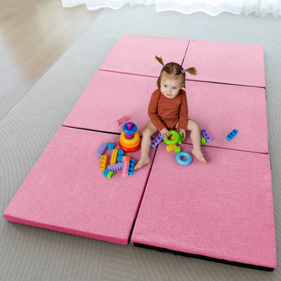 MAXYOYO Kids Play Mat, Thick & Transformable Floor Mat for Kids Playroom, Pink