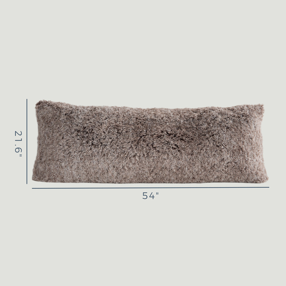 MAXYOYO Body Pillow, Ultra Luxury Faux Fur Body Pillow with Memory Foam & Washable Cover, (20x54 inch, Coffee)