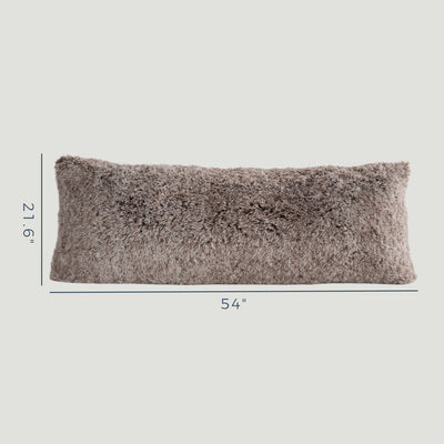 MAXYOYO Body Pillow, Ultra Luxury Faux Fur Body Pillow with Memory Foam & Washable Cover, (20x54 inch, Coffee)