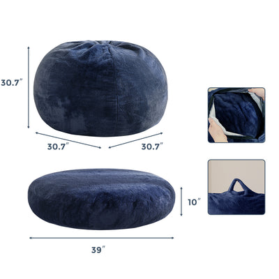 MAXYOYO 2-in-1 Kids Bean Bag Bed, Convertible Kids Bean Bag Chair to Bed, Floor Cushion (Blue)