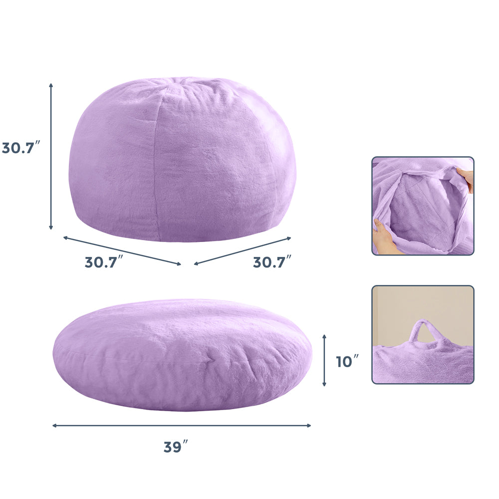 MAXYOYO 2-in-1 Kids Bean Bag Chair, Convertible Kids Bean Bag Bed, Floor Pillow (Purple)