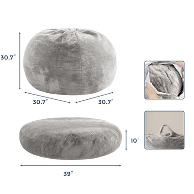 MAXYOYO 2-in-1 Kids Bean Bag with Floor Pillow Inside (Grey)